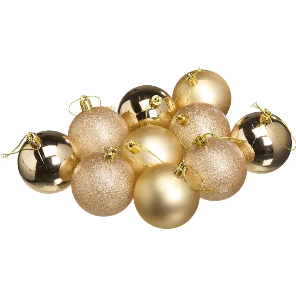 Kwantum Kerstballen Champagne - 10 Stuks