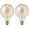 Kwantum Led Lamp 95mm Goud 2,5W E27 2 Stuks
