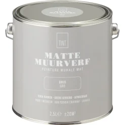 Kwantum Muurverf Mat Grijs 2.5 L