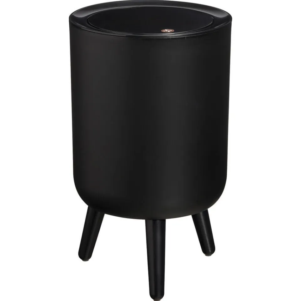 Kwantum Prullenbak Pootjes 7 Liter Zwart