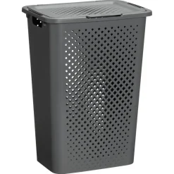 Kwantum Wasmand Rattan Ruit Antraciet 50 L